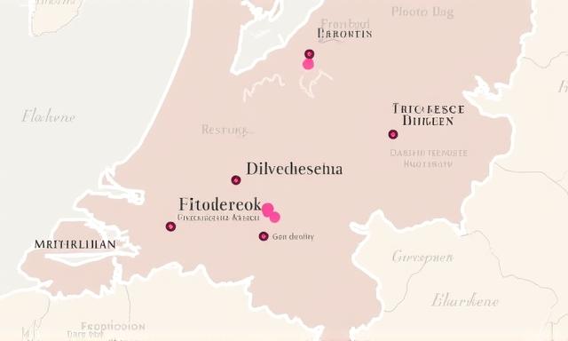 Map of Eindhoven area in Noord-Brabant, Netherlands